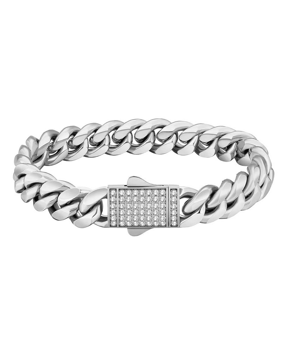Мужской браслет Rhona Sutton Men's Cuban Stainless Steel Chain Bracelet