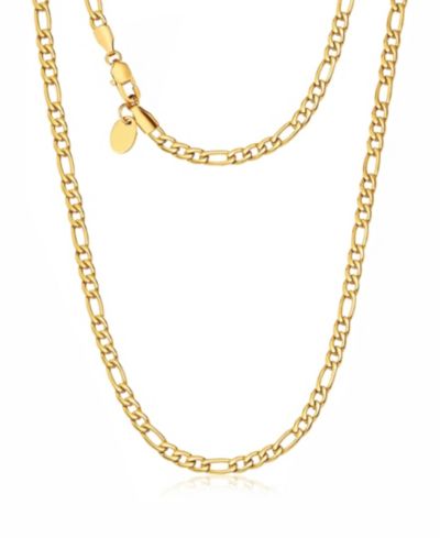 Rhona Sutton Мужской Stainless Steel Figaro Chain Necklace in 18k Gold Plated