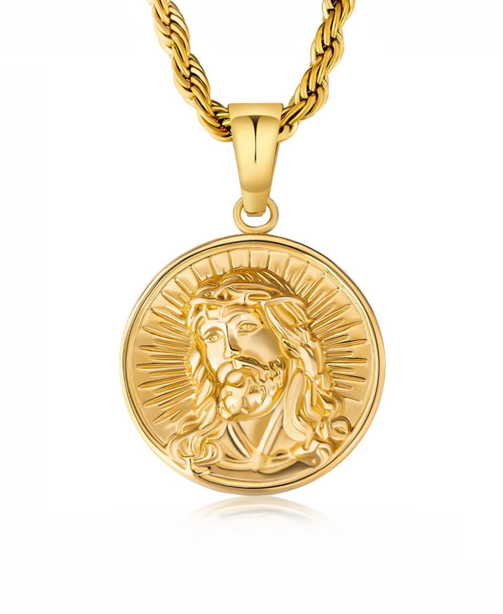 Мужской кулон Rhona Sutton Jesus Coin в позолоте 18k Gold