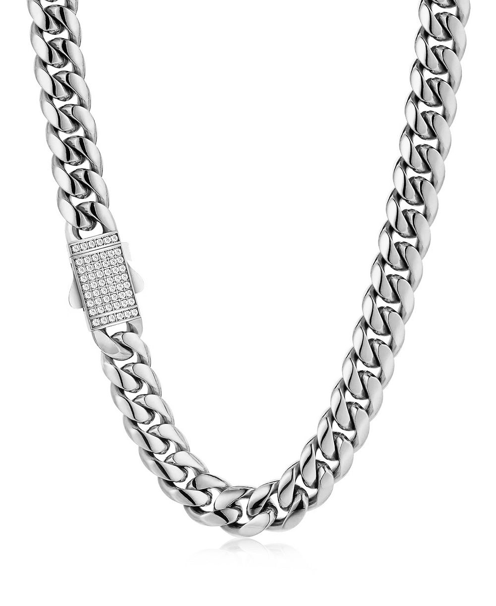 Мужская цепь Rhona Sutton Cuban Iced из нержавеющей стали