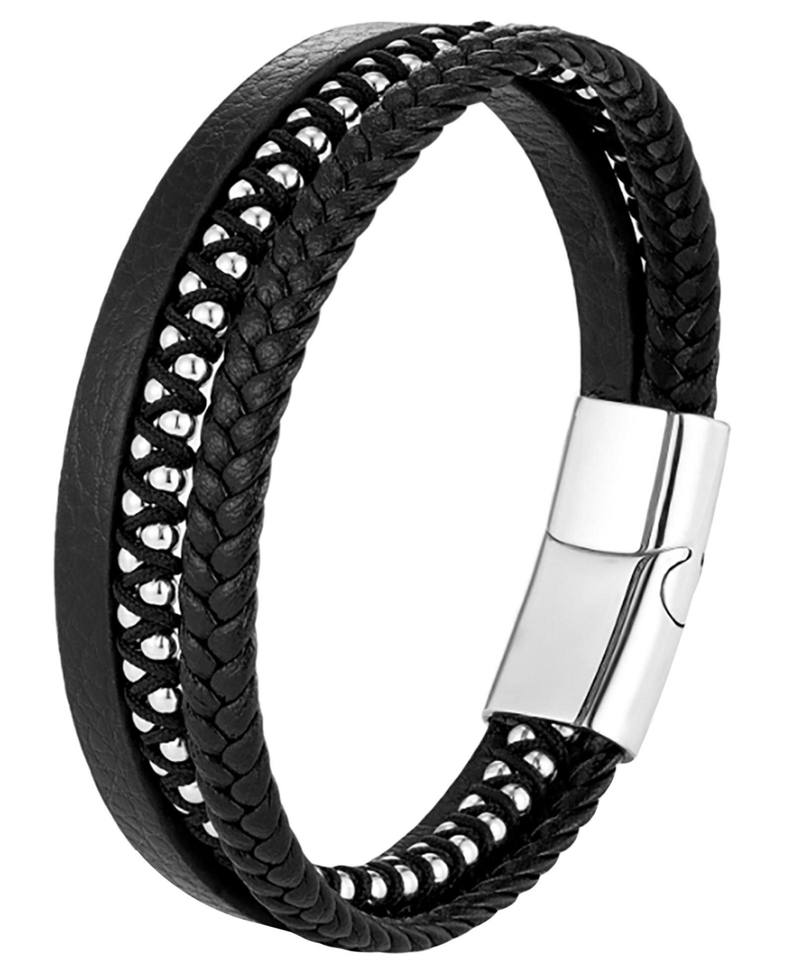 Мужской браслет Rhona Sutton 8.5" Zenith из кожи и нержавеющей стали