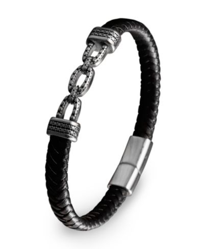 Rhona Sutton Men's Ferum Leather & Stainless Steel Bracelet