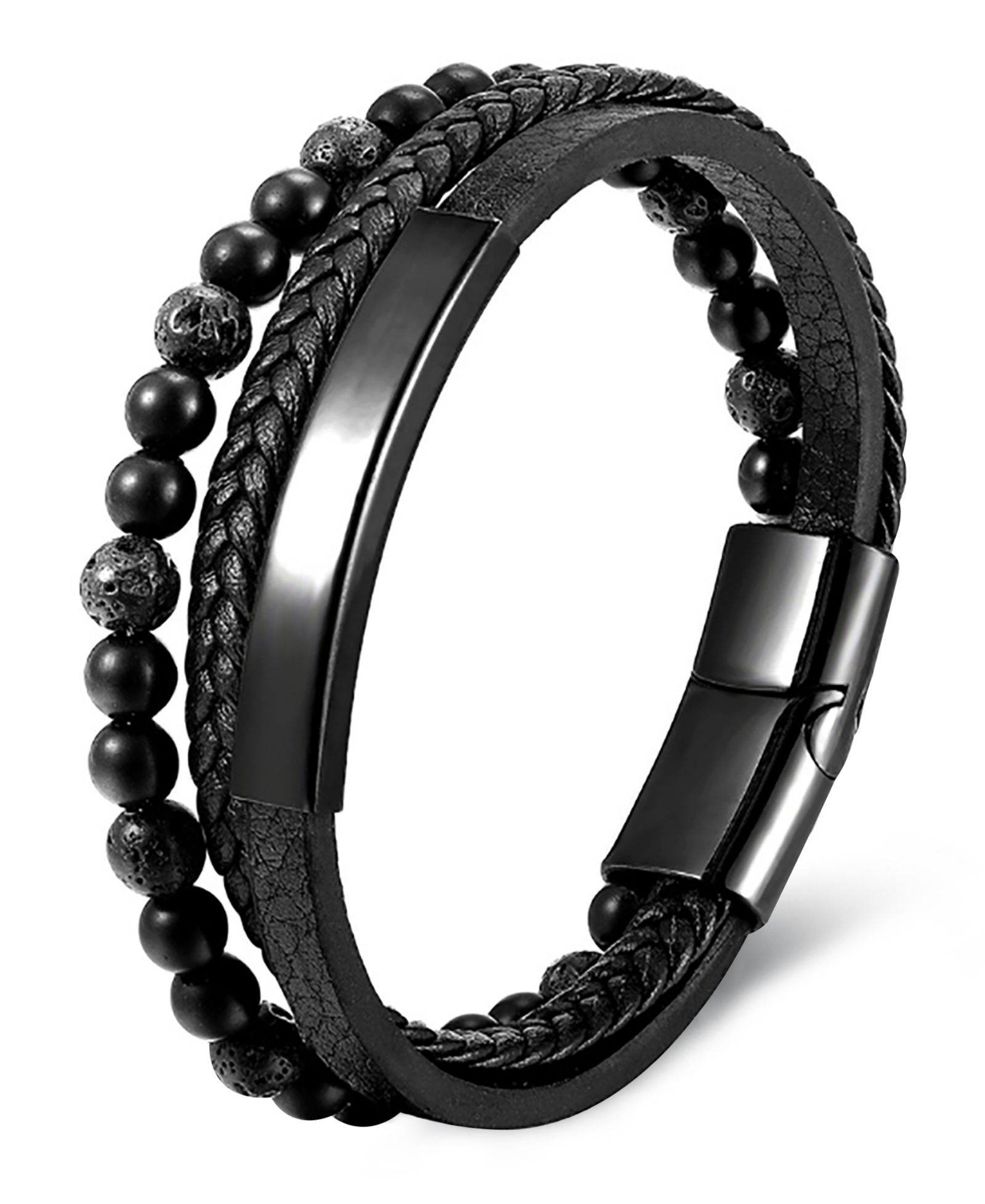 Мужской кожаный браслет Rhona Sutton Varen Cuff, нержавеющая сталь