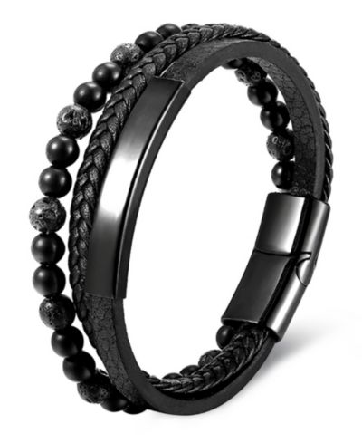 Мужской кожаный браслет Rhona Sutton Varen Cuff, нержавеющая сталь
