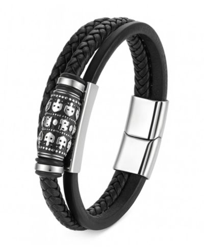 Мужской браслет Rhona Sutton Mortis Leather & Stainless Steel