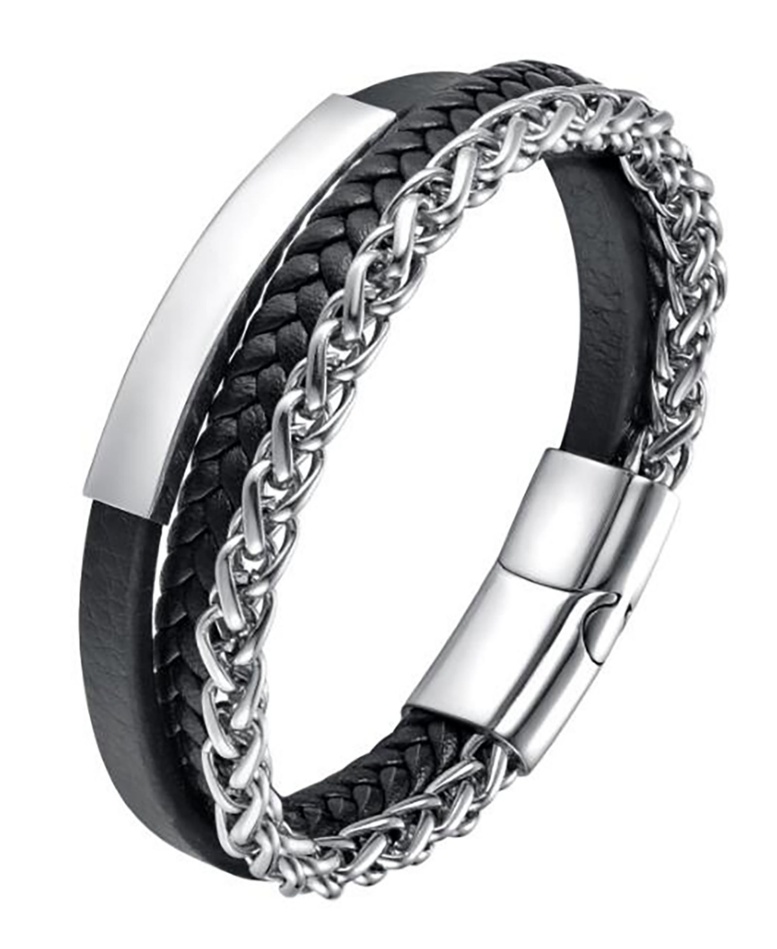 Мужской браслет Rhona Sutton Lexor Leather & Stainless Steel