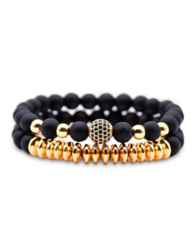 Rhona Sutton Men's Stainless Steel & Novar Gold-Tone Bracelet