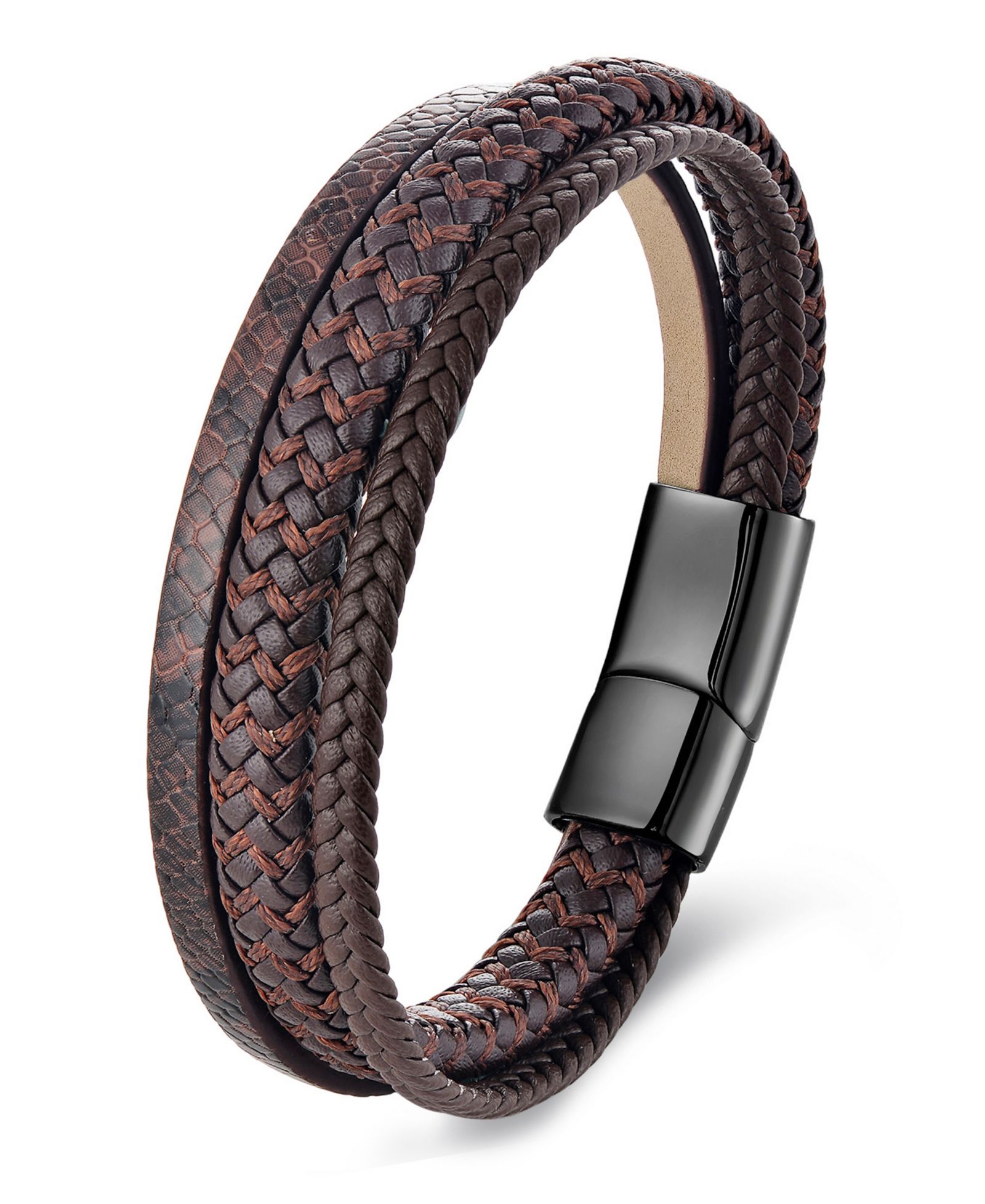 Мужской браслет Rhona Sutton Ardent Leather & Stainless Steel