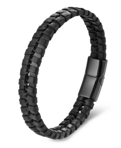 Rhona Sutton Men's Axion Leather & Stainless Steel Bracelet