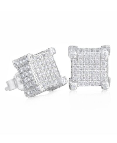 Мужские серьги-гвоздики Rhona Sutton Cubic Zirconia Iced Fortress Sterling Silver