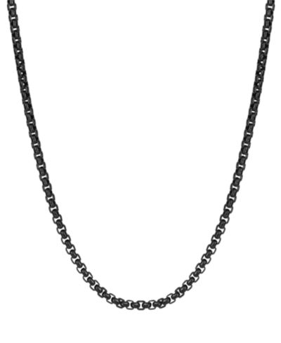 Rhona Sutton Мужская цепочка Rolo из нержавеющей стали 20" Black Plated