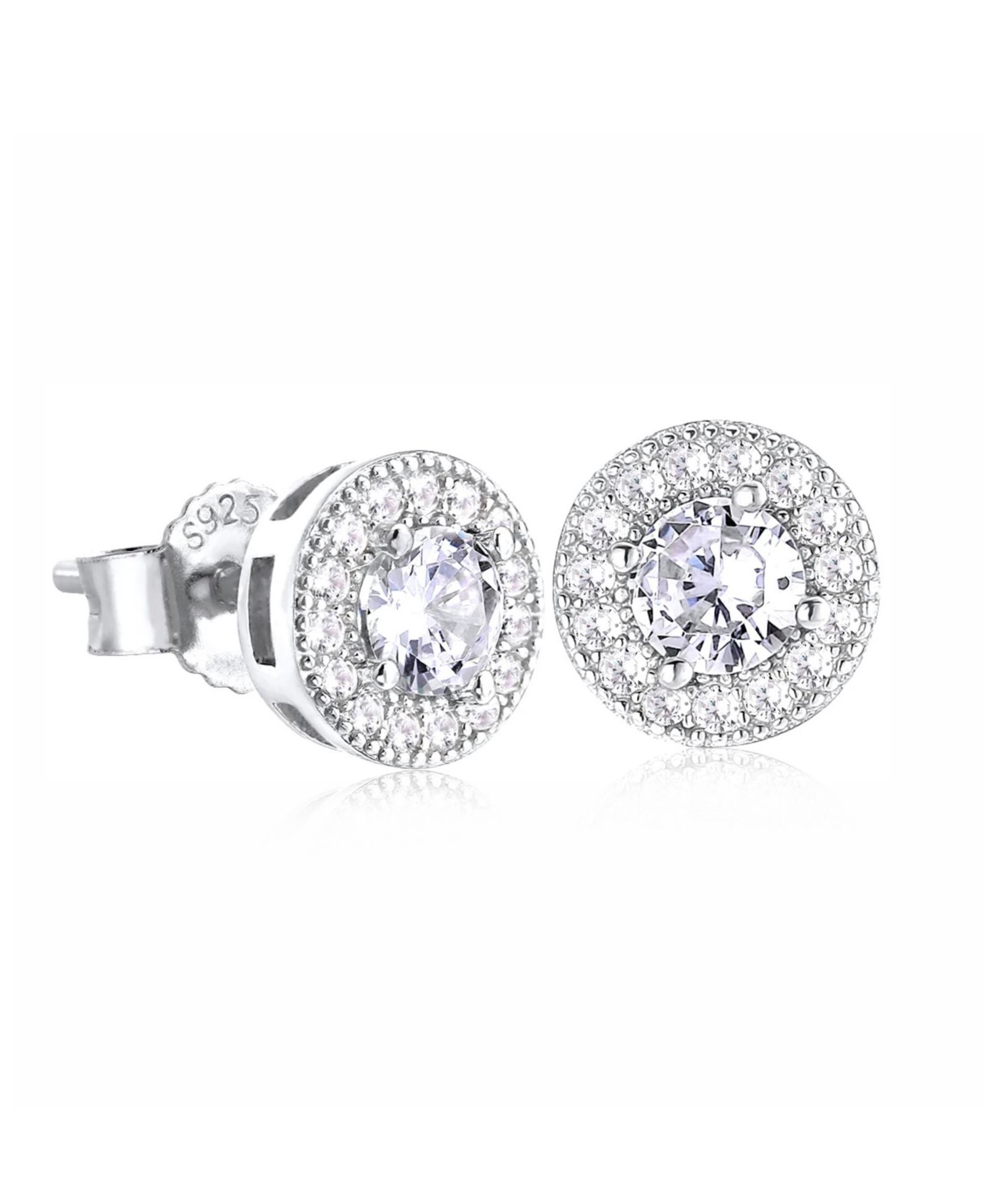 Серьги-гвоздики Rhona Sutton Cubic Zirconia в позолоченном серебре 14k White Gold