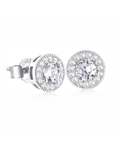 Серьги-гвоздики Rhona Sutton Cubic Zirconia в позолоченном серебре 14k White Gold