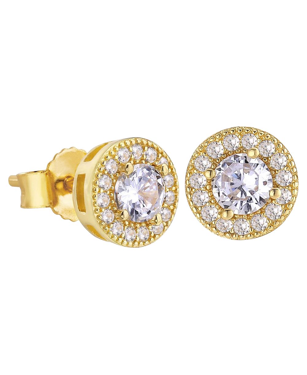 Rhona Sutton Men's Cubic Zirconia Iced Stud Earrings