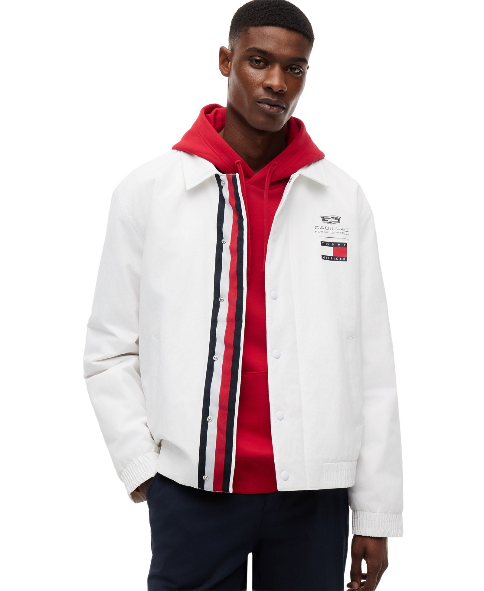 Tommy Hilfiger x Cadillac F1® Men's Chevron Coach Jacket