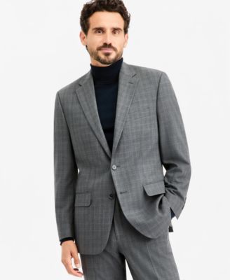 Мужской пиджак Tallia Classic-Fit серого и синего цвета в клетку