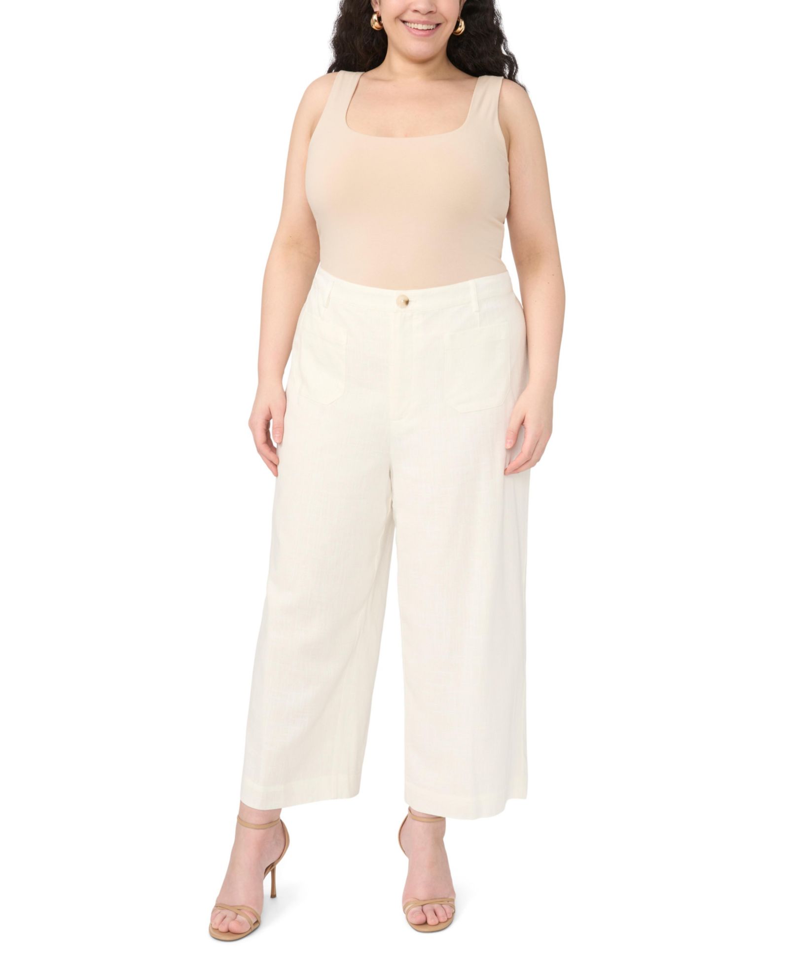 Vince Camuto Plus Size Front Patch Pocket Ankle-Length Pants