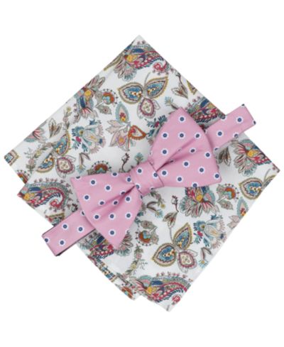 Мужской набор Bar III Elliot Dotted Bow Tie & Floral Pocket Square 2-Piece Set
