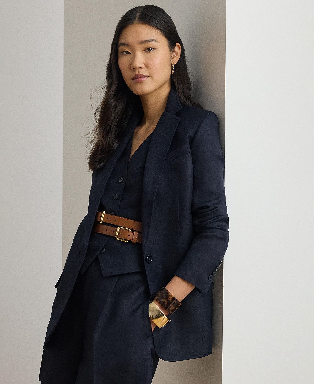 Женский твидовый блейзер Lauren Ralph Lauren Single-Button Notch Lapel
