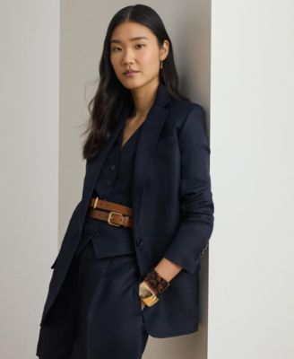 Lauren Ralph Lauren Women's Single-Button Notch Lapel Twill Blazer