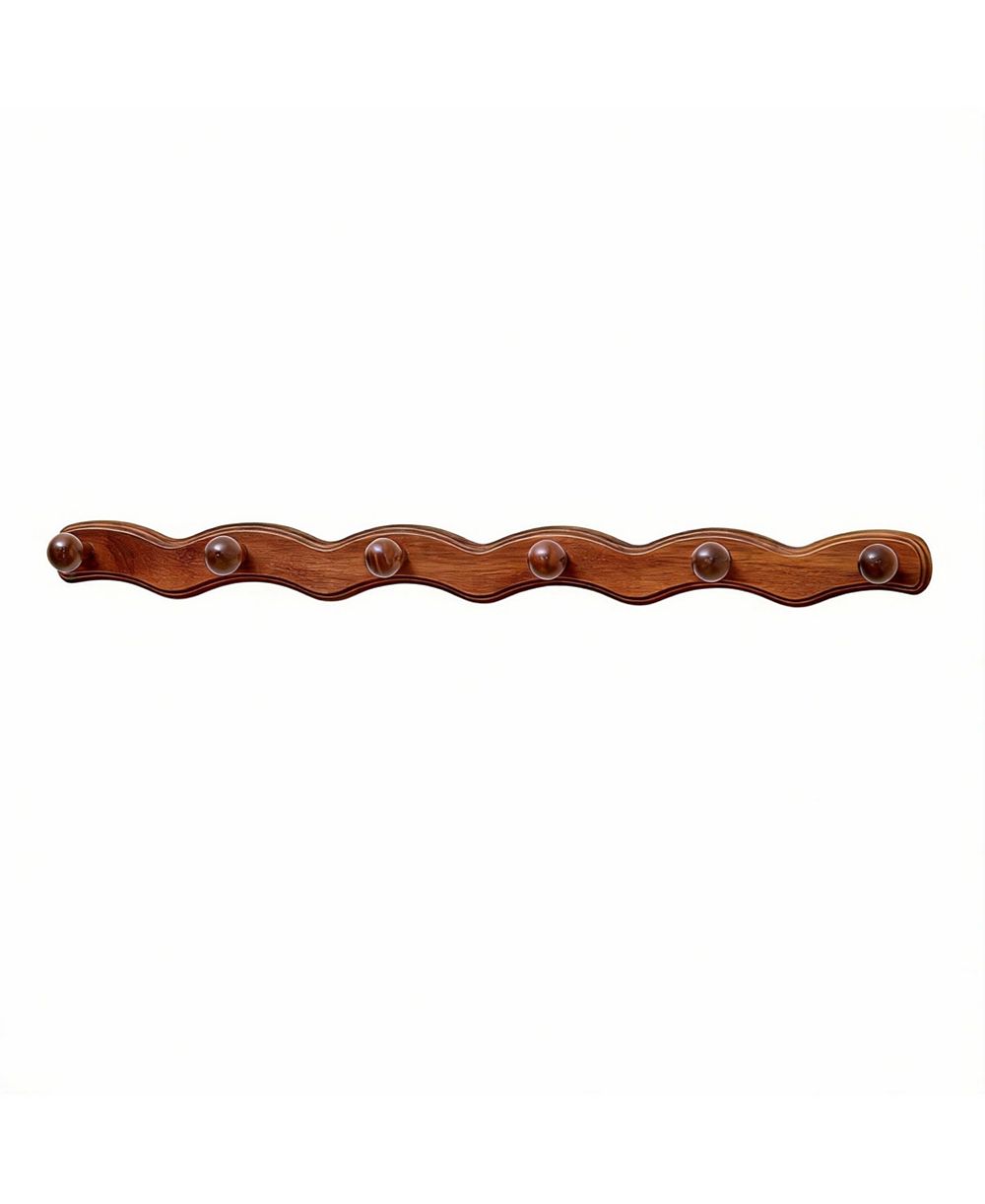 YIGII Вешалка для одежды из орехового дерева Wave-Shape с 6 крючками