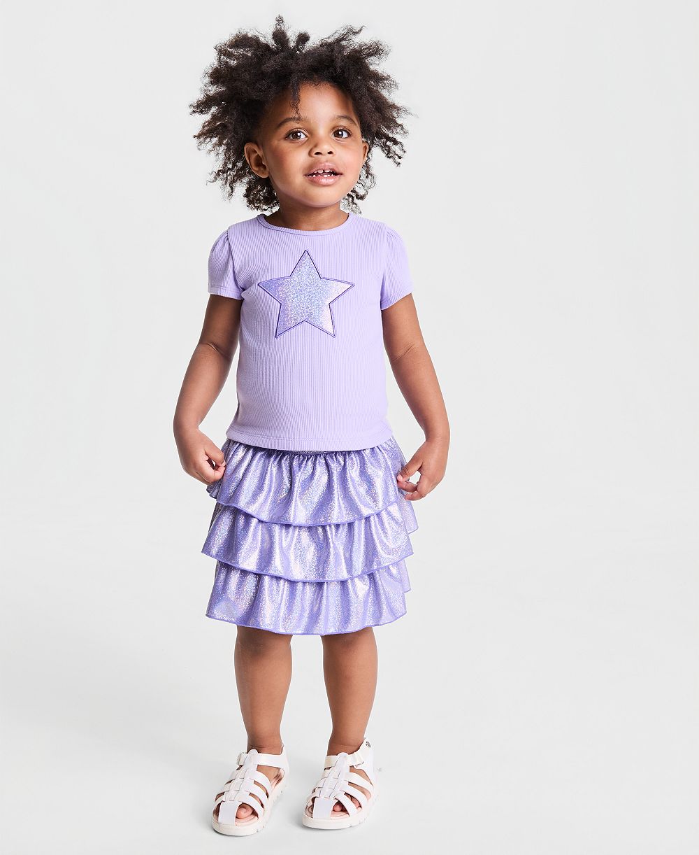 Epic Threads Детский набор из футболки со звездами и шорт-юбки Sparkle Tiered, 2-Piece Set