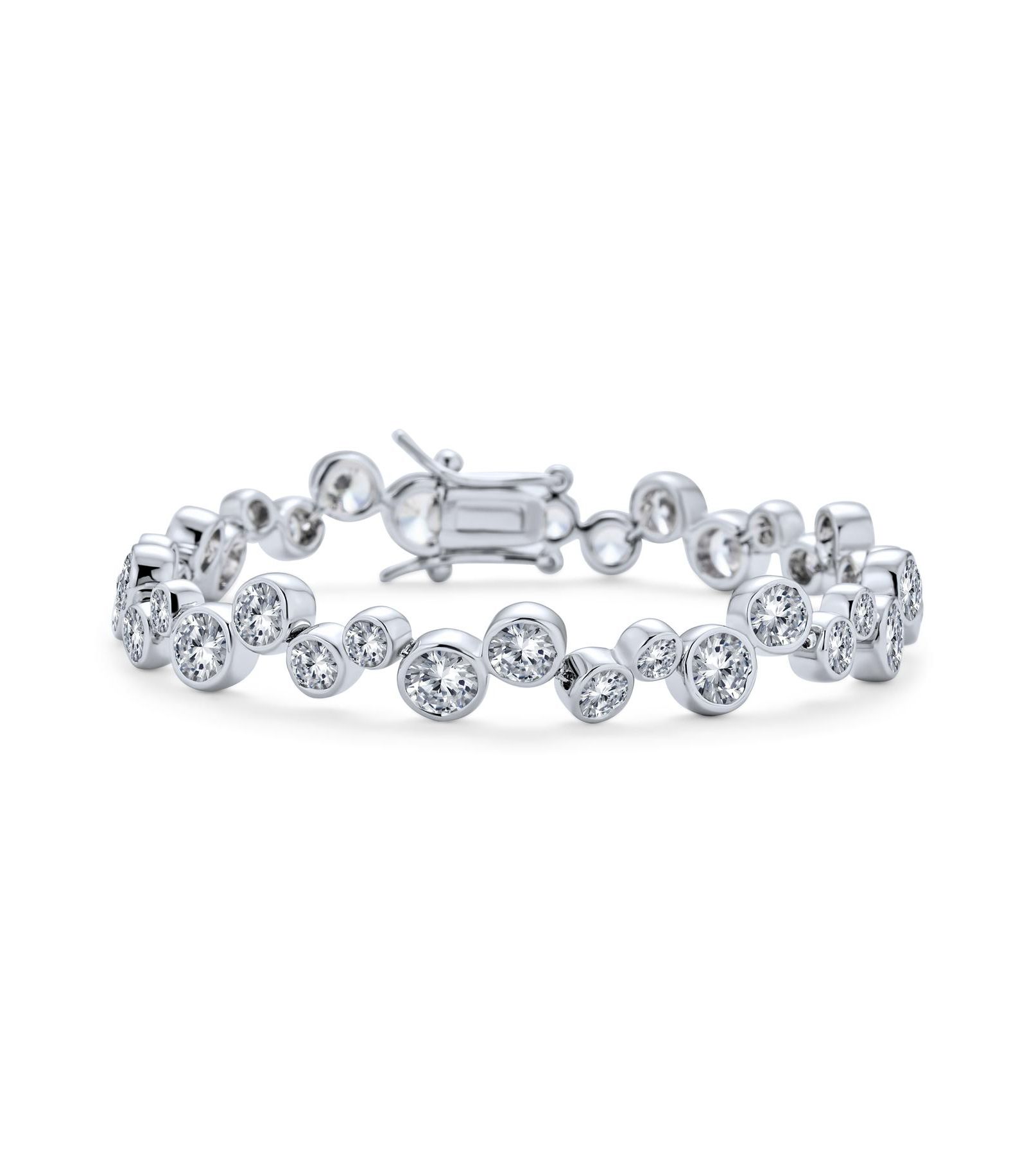 Браслет Bling Jewelry Zig Zag Geometric Cubic Zirconia Bubble Tennis Bracelet