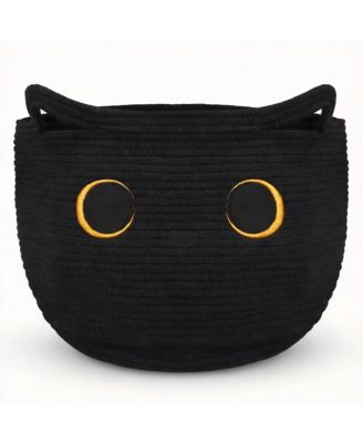 Корзина YIGII из хлопкового шнура с дизайном Black Cat для дома и офиса