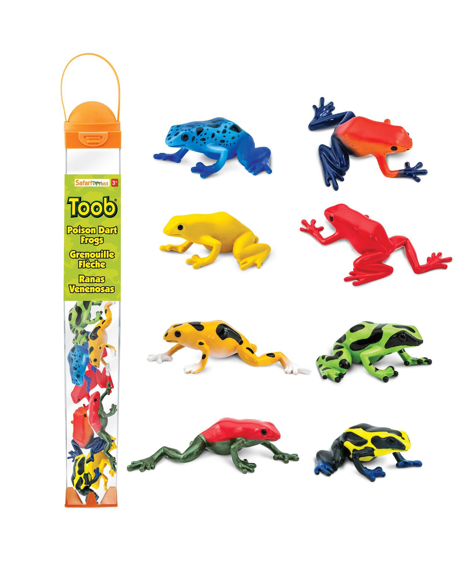 Safari Ltd. Poison Dart Frogs Hand-Painted 8-Piece Figurine Set, Ages 3+