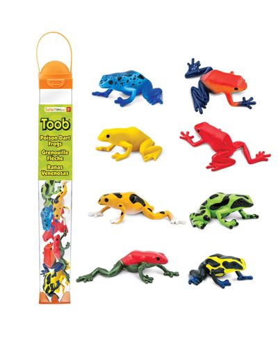 Safari Ltd. Poison Dart Frogs Hand-Painted 8-Piece Figurine Set, Ages 3+