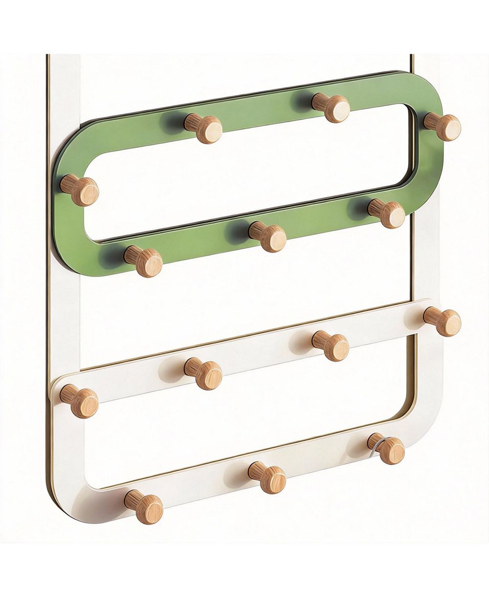 YIGII 14 Hooks Door Rack - Quiet, Ergonomic, Protective, Modern