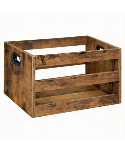 Ящик для хранения виниловых пластинок YIGII Rustic Brown