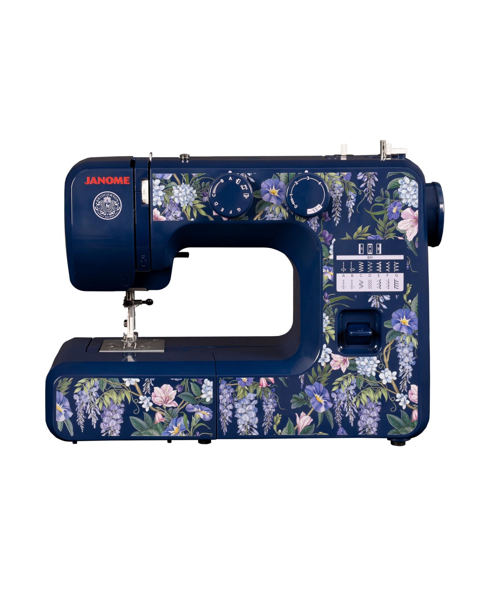 Janome Wisteria Promenade Easy-to-Use 15-Stitch Sewing Machine Officially Licensed Bridgerton Collection