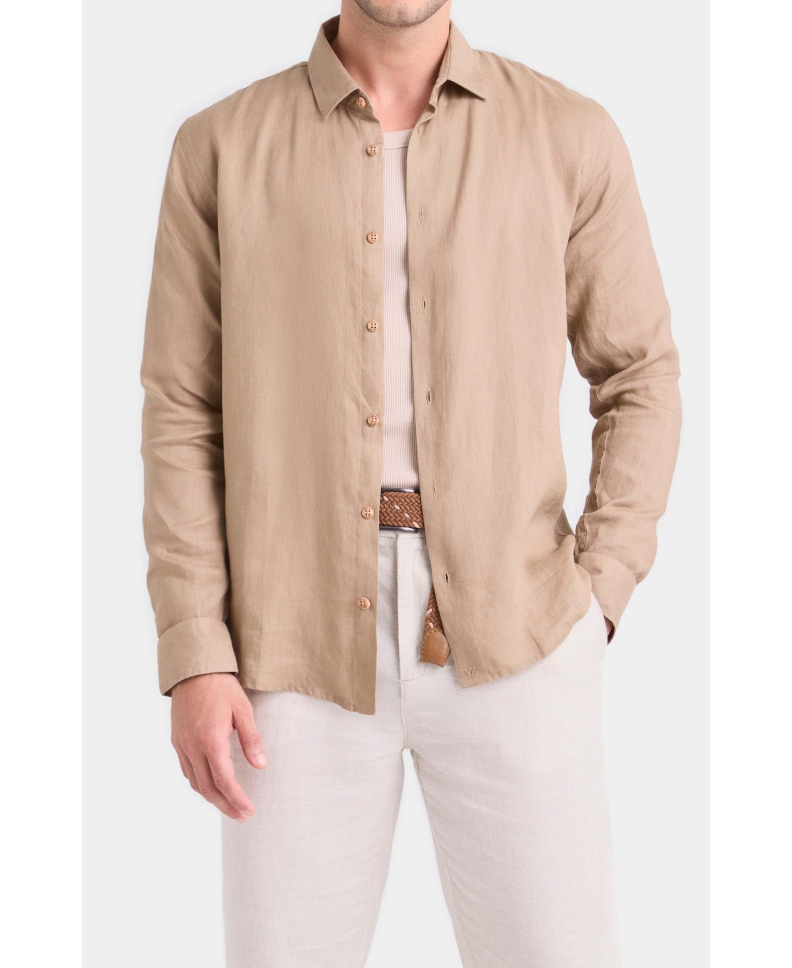 Velez Men's Long-Sleeve Linen Shirt With Semi-Fitted Silhouette