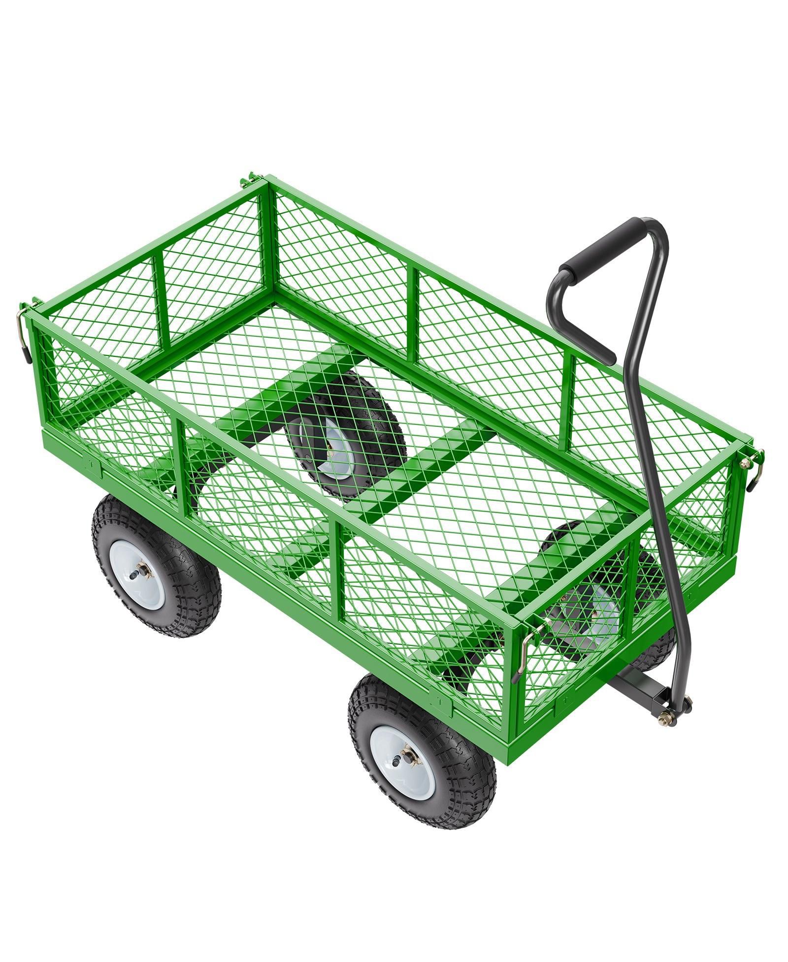 SUGIFT Heavy-Duty Utility Wagon with Removable Sides & 180° Handle