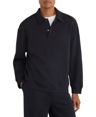 REISS Men's Brooks Cotton-Modal Blend Relaxed-Fit Polo Sweatshirt