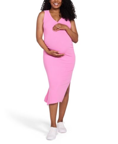Женское платье Motherhood Maternity Sleeveless Henley Racerback Midi