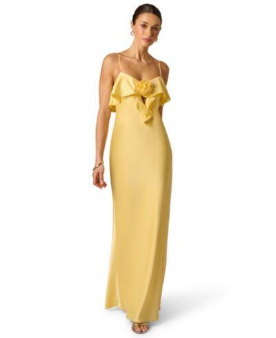 Adrianna Stretch Satin Long Dress