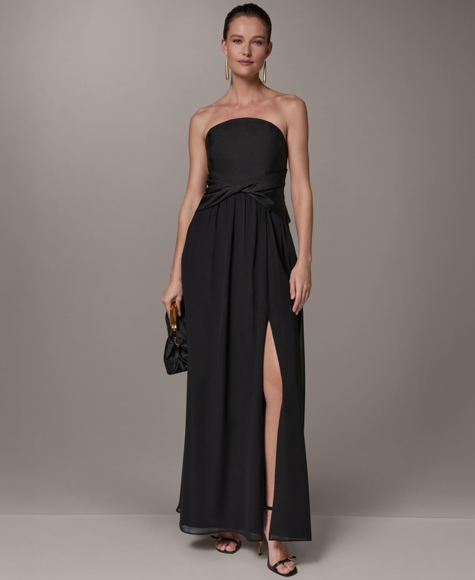 Женское вечернее платье Donna Karan New York Strapless Chiffon Fit & Flare