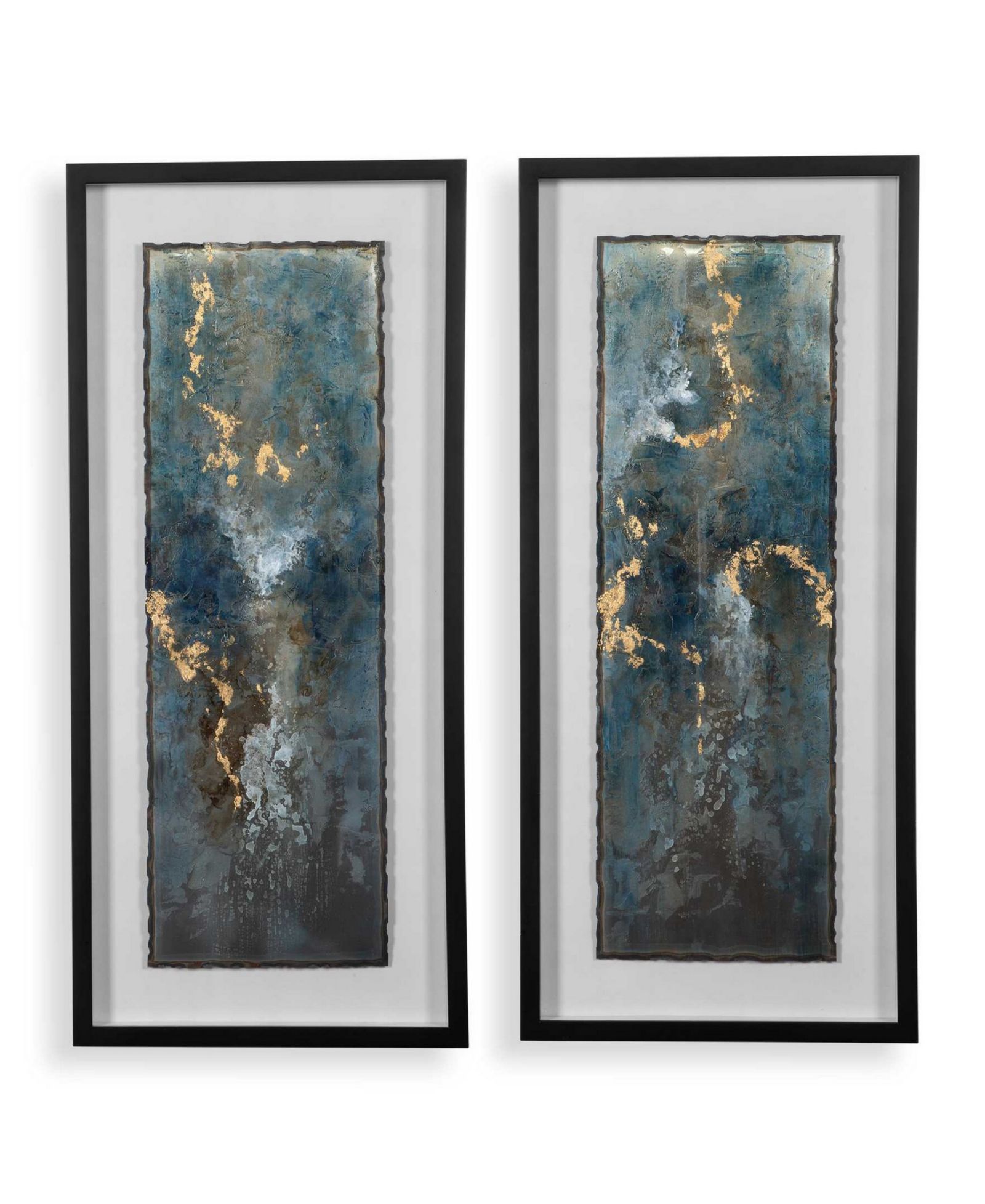 Uttermost Glimmering Agate Framed Prints, Set of 2