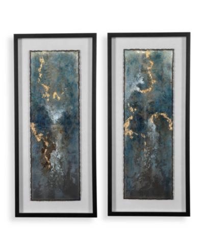 Uttermost Glimmering Agate Framed Prints, Set of 2