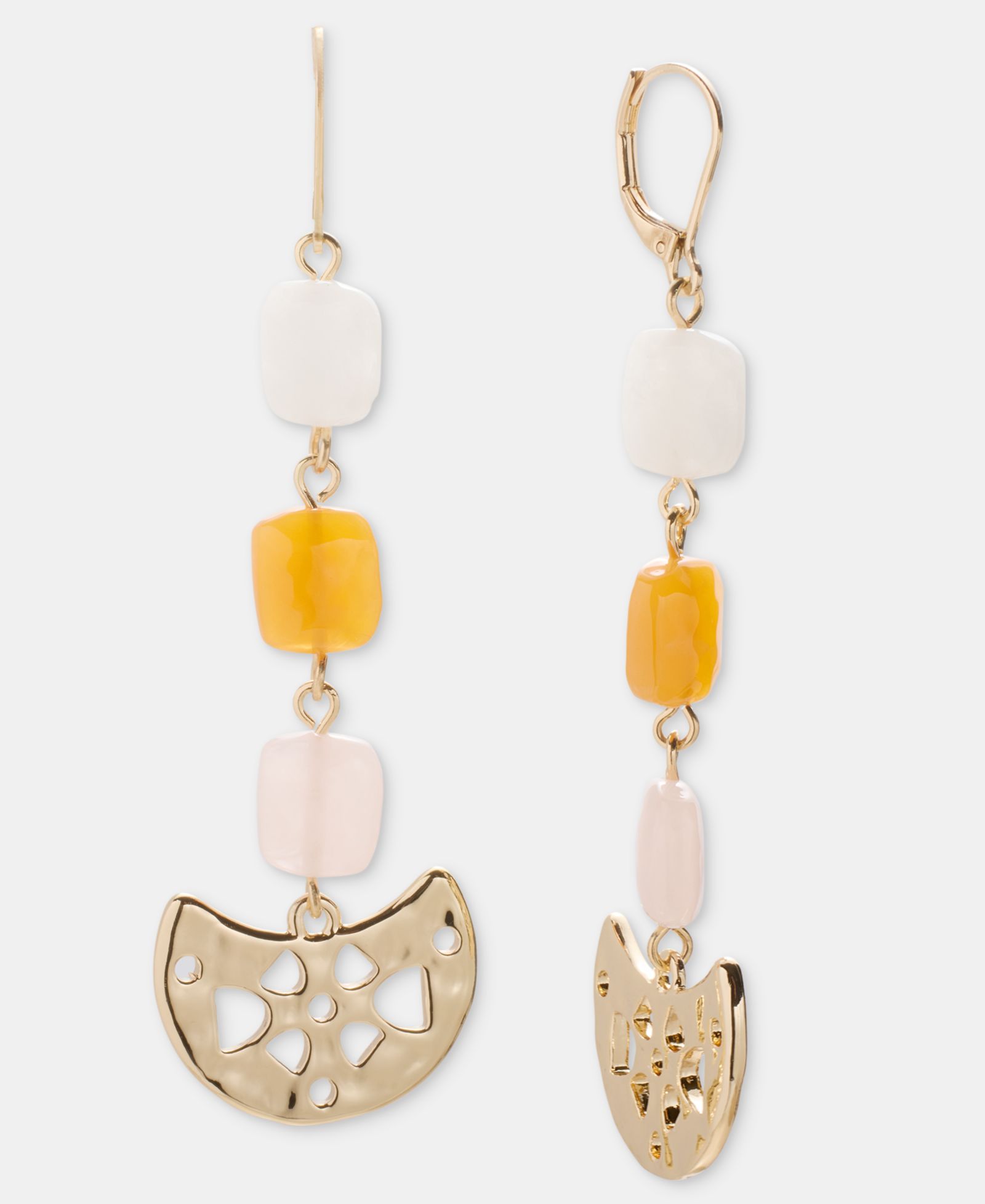 Style & Co Серьги-подвески Linear Beaded Gold-Tone