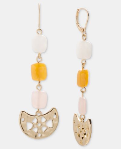 Style & Co Серьги-подвески Linear Beaded Gold-Tone