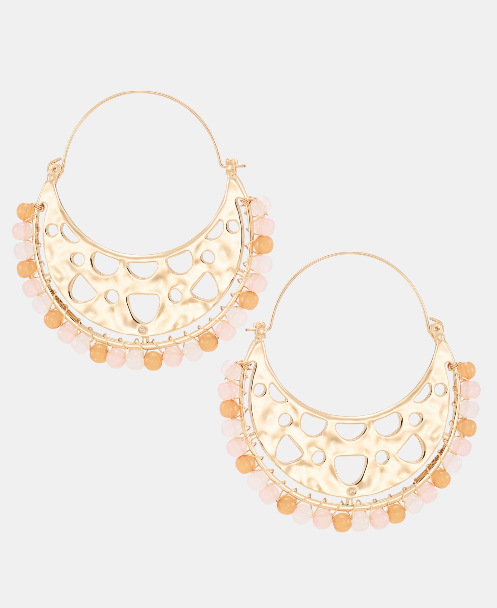 Style & Co Gold-Tone Beaded Half Hoop Earrings, Macy's Exclusive