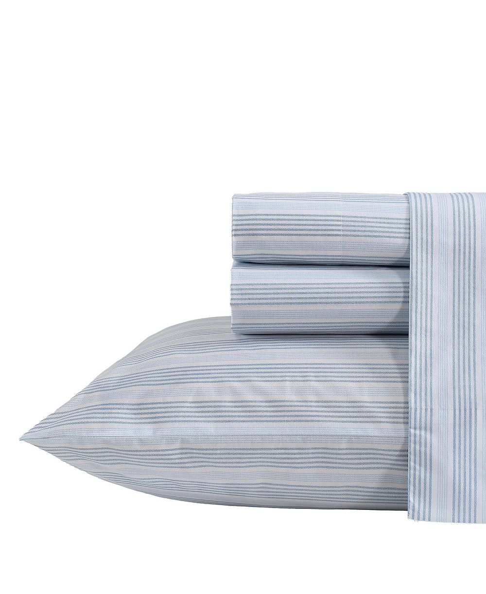 Nautica Tayleur Stripe 200-Thread Count Cotton Percale 3-Pc. Sheet Set, Twin XL