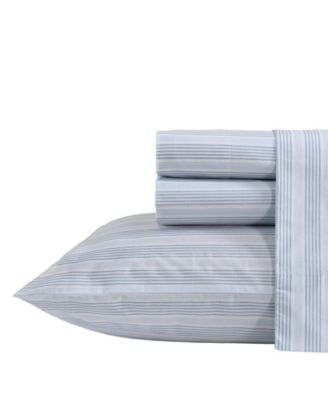 Nautica Tayleur Stripe 200-Thread Count Cotton Percale 3-Pc. Sheet Set, Twin XL