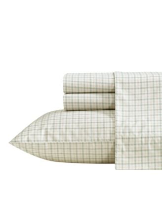 Nautica Calm Seas Gingham 200-Thread Count Cotton Percale 4-Pc. Sheet Set, Full