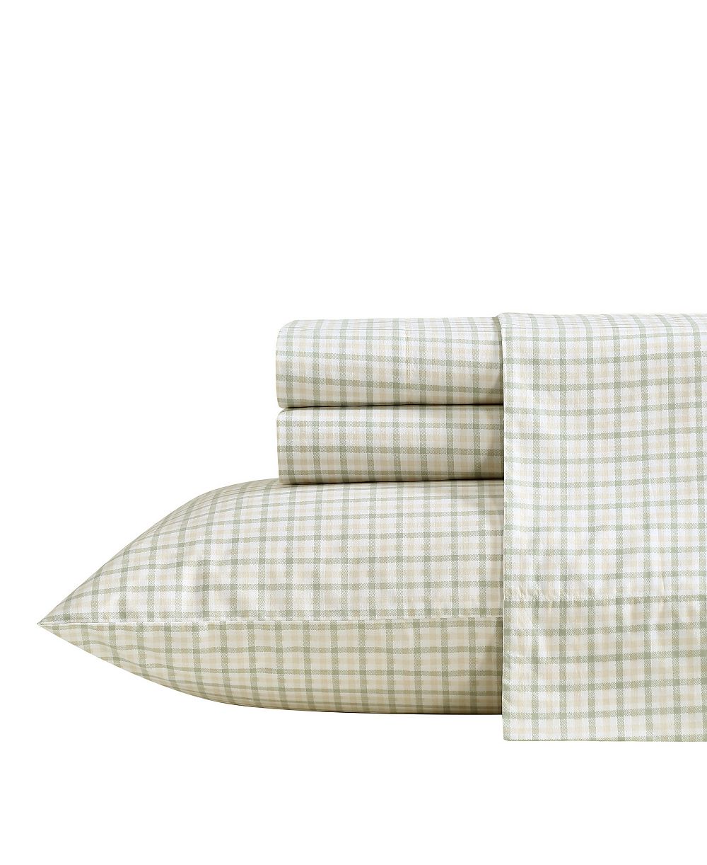 Nautica Calm Seas Gingham 200-Thread Count Cotton Percale 4-Pc. Sheet Set, King