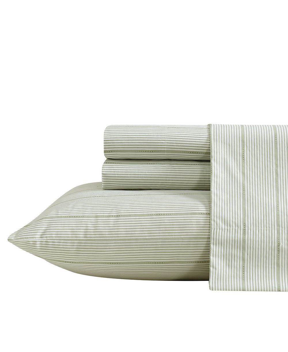 Nautica Ellipse Stripe 200-Thread Count Cotton Percale 4-Pc. Sheet Set, King