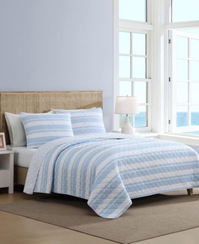 Nautica Seafront Stripe хлопковый комплект покрывал 2-Pc., Twin